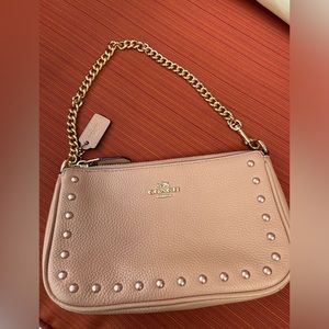 Coach Lacquer Rivets Wristlet/Small Purse - Nude Pink